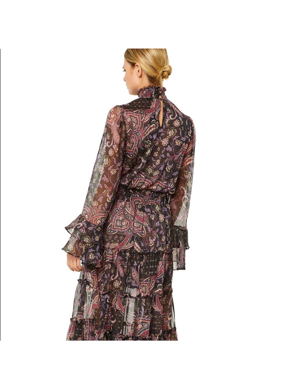 MISA LOS ANGELES BETHANY Maxi Dress Color: Gypset Long Sleeve Size XS - Picture 6 of 17